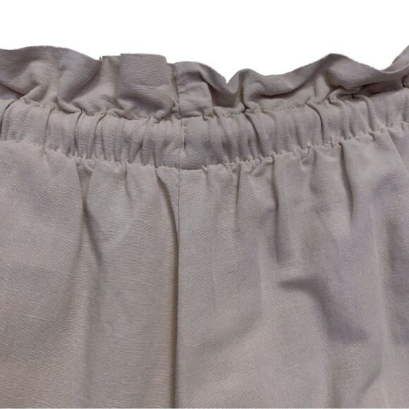 H&M Linen Shorts Light Beige Small High Waist Drawstring Tan Cream Khaki Brown - Picture 6 of 8